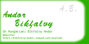 andor bikfalvy business card